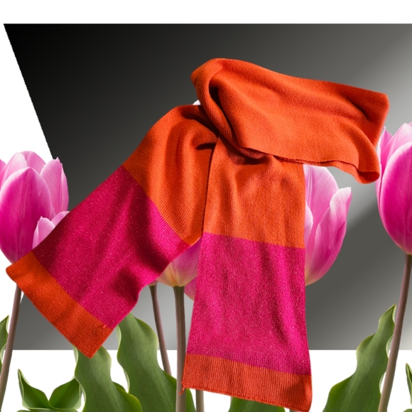 Lane Bryant Women's(OS) Orange and Shimmer Pink Scarf - Picture 7 of 7